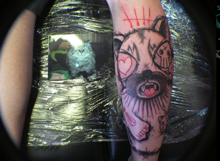 Tattoos - Abstract Cat Portrait Tattoo - 61619